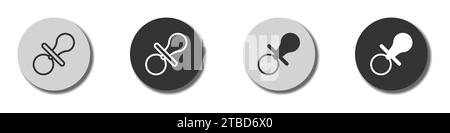 Pacifier icons. Nipple flat icon. Vector illustration Stock Vector