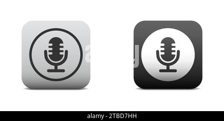 Studio microphone icon. Retro microphone. Podcast symbol. Flat vector illustration Stock Vector