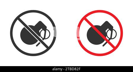 Grenade forbidden symbol. Vector illustration Stock Vector