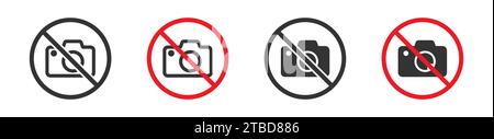 A Photo forbidden warning sign. No camera symbol. Vector illustration Stock Vector