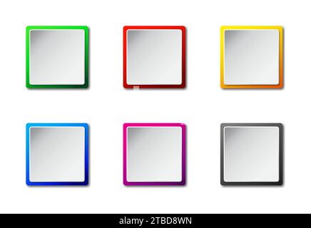 Squareshape of origami. Abstract colorful paper background. Set of origami banners with shadow. Flat vector illustration Stock Vector