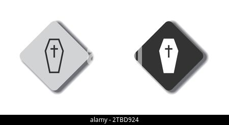 Coffin icon. Flat vector illustration Stock Vector