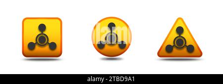 Chemical weapon warning, hazard sign. Flat vector illustration Stock Vector