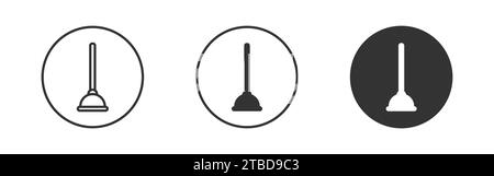 Plunger icon. Flat and linear design. Vector illustration Stock Vector