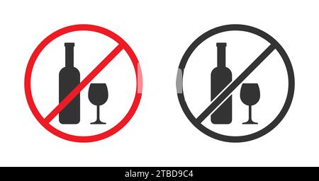 No drinking icon. No alcohol sing. Vector illustration Stock Vector
