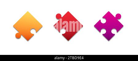 Colorful puzzle pieces. Flat vector illustration Stock Vector