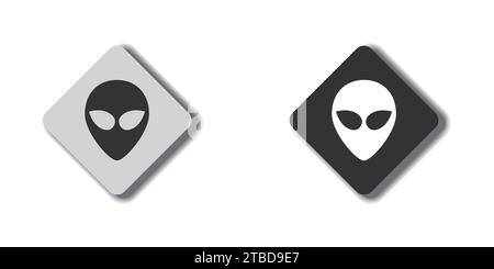 Allien face icon. Flat vector illustration Stock Vector
