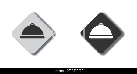 Tray icon. Tray of food symbol. Flat vector illustration Stock Vector