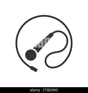 Microphone with cord. Simple icon. Flat vector illustration Stock Vector