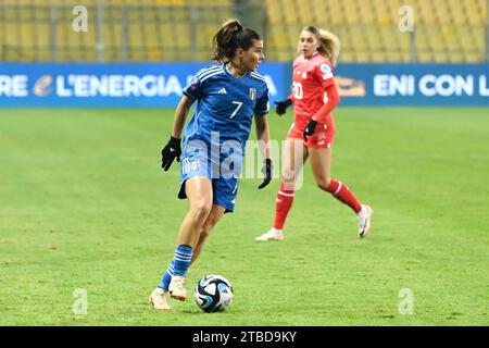 Parma, Italy. 05th Dec, 2023. Sofia cantore (Italy) during Women - Italy vs Switzerland, Football UEFA Nations Leage match in Parma, Italy, December 05 2023 Credit: Independent Photo Agency/Alamy Live News Stock Photo