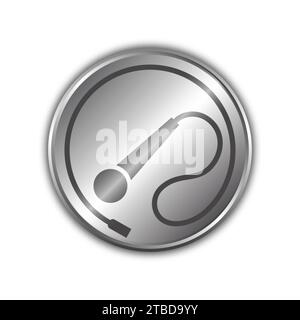 Microphone with cord. Simple icon. Flat vector illustration Stock Vector