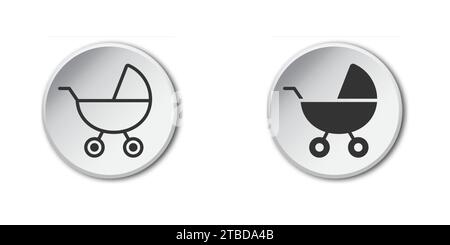 Baby stroller icon. Simple baby carriage icon. Vector illustration Stock Vector