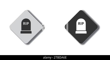 Rip grave icon. Tombstone symbol. Headstone sign. Flat vector illustration Stock Vector