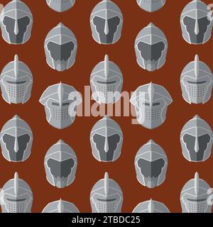 Medieval helmet icons Pattern background Vector Stock Vector