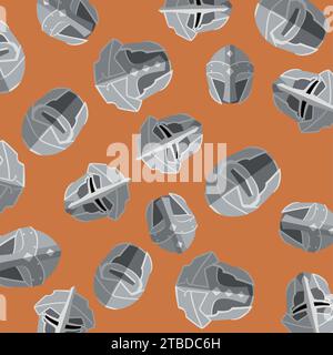 Medieval helmet icons Pattern background Vector Stock Vector