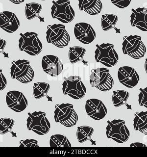 Medieval helmet icons Pattern background Vector Stock Vector
