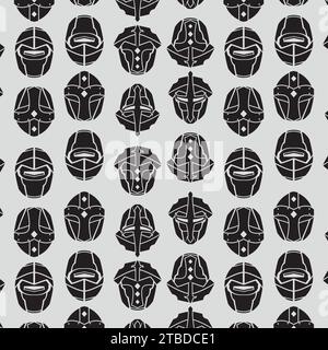 Medieval helmet icons Pattern background Vector Stock Vector