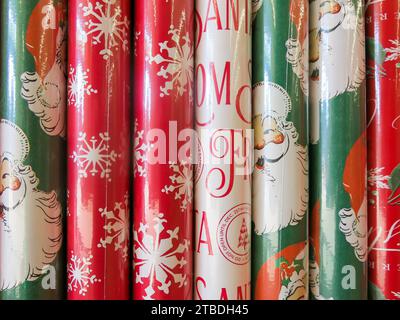 Rolls of New Gift  Wrapping Paper for Christmas Stock Photo