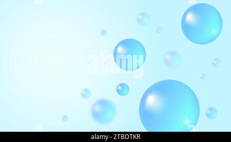 Vector abstract background with water bubbles. Trendy vector background in realistic style. Stock Vector