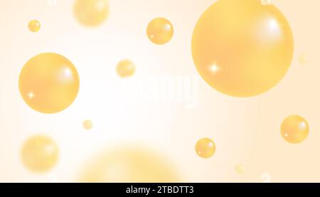Vector abstract background with orange bubbles. Trendy vector background in realistic style. Stock Vector