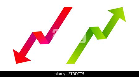 Vector illustration of two arrows. Vector icons of arrow up and down. Stock Vector
