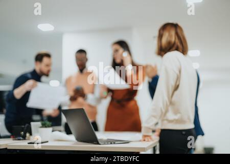 Successful Career. Multiracial Colleagues Analyzing Reports for Company Growth. Stock Photo