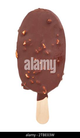 ice-cream on stick path isolated on white Stock Photo