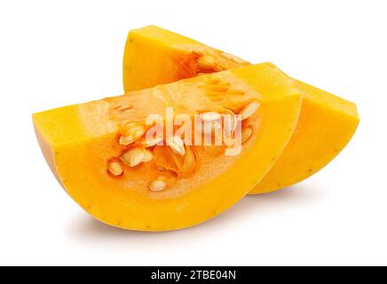 sliced butternut path isolated on white Stock Photo