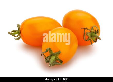 orange plum cherry tomato path isolated on white Stock Photo