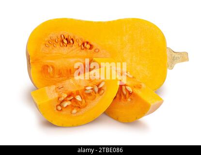 sliced butternut path isolated on white Stock Photo