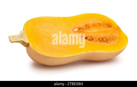 sliced butternut path isolated on white Stock Photo