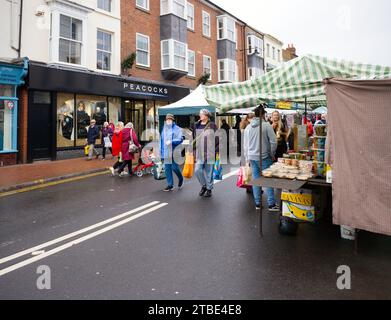 Thursday is market day in Driffield, Yorkshire Stock Photo