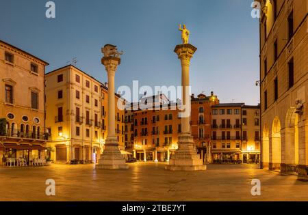 Vicenza - Piazza dei Signori at dusk. Stock Photo