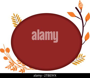 Isolated empty label with leaves, Thanksgiving day vector illustration ...