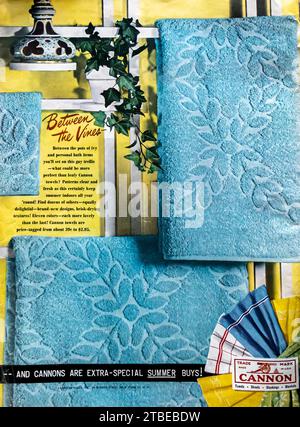 1947 Cannon towels ad Stock Photo