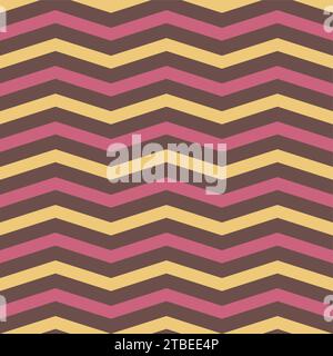Abstract Horizontal Zigzag Pattern in Yellow, Brown, and Red Colors. Background for Cards, Textiles, Wrapping Paper Stock Vector