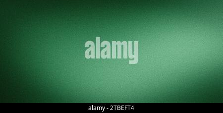 Grainy texture green gradient background glowing light and dark backdrop noise grain effect banner header design copy space Stock Photo