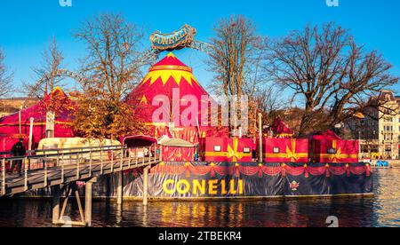 Zurich, Switzerland - November 23, 2023: Circus Conelli is the first Christmas circus in Switzerland. Stock Photo