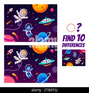 Find ten differences at starry galaxy space landscape. Difference ...