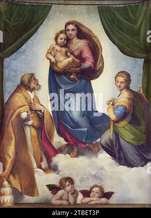 Raphael - Raffaello Sanzio - Sistine Madonna - Madonna Di San Sisto, 1513, oil on canvas, Dresden, Germany Stock Photo