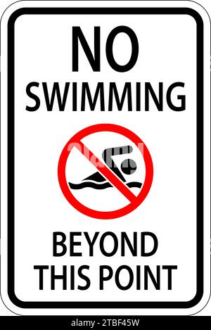 No Swimming Sign No Swimming, Beyond This Point Stock Vector