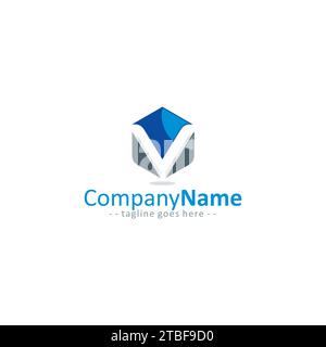 V Hexagon Logo. Letter V Logo Symbol Stock Vector