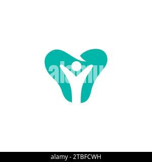 M Kids Dental logo. Dental Care Logo. Letter M People Logo Stock Vector
