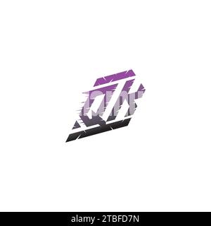 QK initial esport logo inspiration ideas for gaming team, youtube, twitch Stock Vector