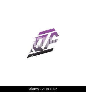 QF initial esport logo inspiration ideas for gaming team, youtube, twitch Stock Vector