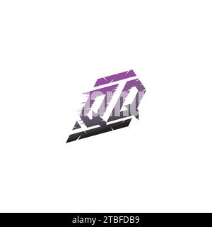 QQ initial esport logo inspiration ideas for gaming team, youtube, twitch Stock Vector
