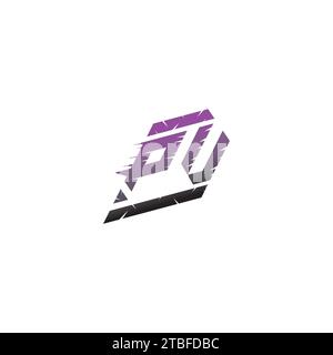 PU initial esport logo inspiration ideas for gaming team, youtube, twitch Stock Vector