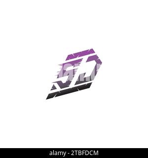 SJ initial esport logo inspiration ideas for gaming team, youtube, twitch Stock Vector