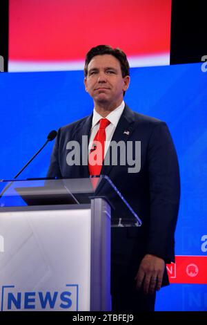 Tuscaloosa, Alabama, USA. 6th Dec, 2023. Florida Gov. RON DESANTIS is seen here before the start of the fourth GOP presidential debate on the University of Alabama campus in Tuscaloosa. (Credit Image: © Michael Palmer/ZUMA Press Wire) EDITORIAL USAGE ONLY! Not for Commercial USAGE! Stock Photo