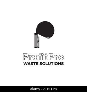 P Lettermark Logo Design for a Waste Management Company Stock Vector